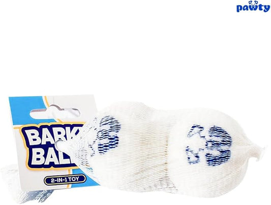 Barky Balls – 2-in-1 Squeaky Dog ToyBalls (2 Pack) – Plush-Covered Rubber Balls for Small & Medium Dogs – Durable, Bouncy, Chew-Friendly – Interactive DogToys for Fetch, Indoor & Outdoor Play
