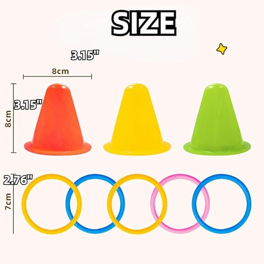 Rabbit Training Ring Toy, Rabbit Interactive Toy, Bunny Educational Toys with 5 Rings, Stacking Color Rings Random Color (Yellow)