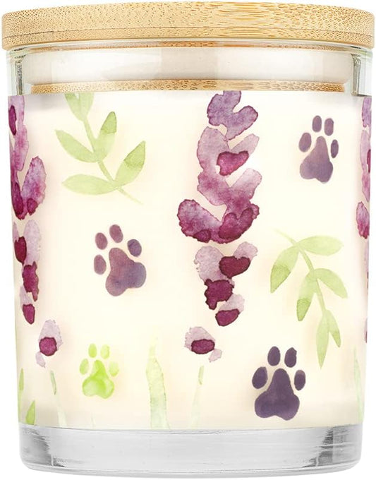 One Fur All Pet House Candle 2 Pack - Plant-Based/Soy - Clean Burning Scented, Long Lasting Pet Odor Candle for Home - Fresh Citrus, Lavender Green Tea