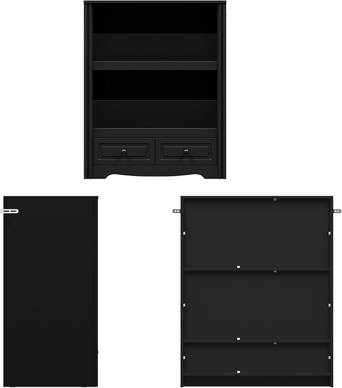 Guinea Pig Cages, Small Animal Hamster Critter Nation Cage and Habitats, Small Animal Observation Box, Guinea Pig Cabinet with 2 Layers, 2 Large Drawers, Black