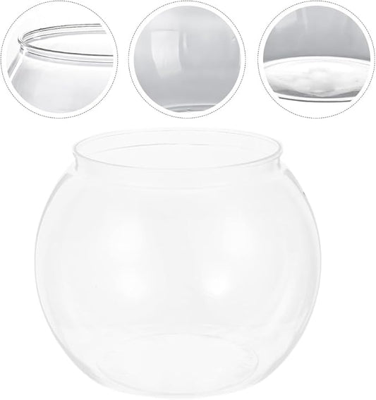 Transparent Fish Tank Plastic Round Aquarium Small Fish Bowl Aquariums Tanks Fish Bowls Portable Fish Tank for Goldfish Plastic Goldfish Bowl Small for Home Office Desk Decor