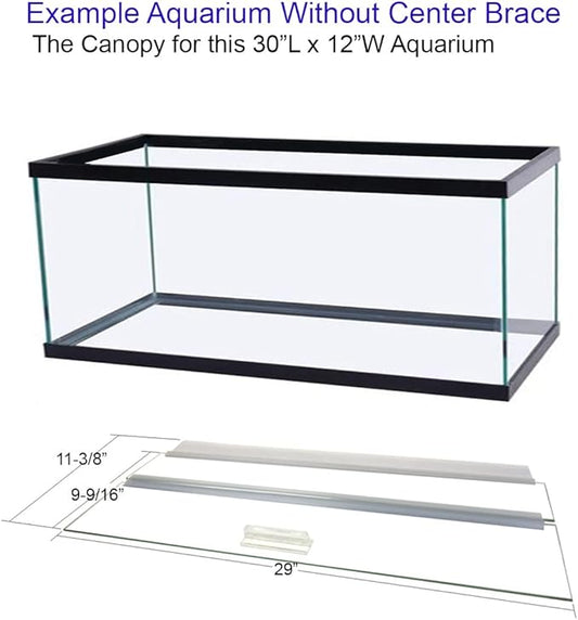 Blue Spotted Aquarium Glass Canopy for 20L, 29S, 37H Gallon Aquariums by Aquarium Masters, AM33012, for 30" Long x 12" Wide Aquarium Masters and Other Aquarium Brands with No Center Brace