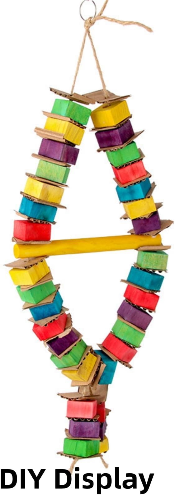 Bird Toys, Wood Wooden Colored 300pcs Parrot Toys for Large Birds, Multicolored Natural Wooden Blocks,African Grey Parrots, Macaws, Cockatoos, Parrot chew Toys, Aviary DIY Hanging Toys