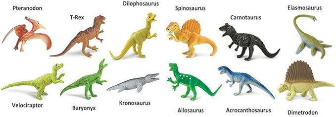 Safari Ltd. Carnivorous Dinosaurs TOOB - Set of 12 Mini Figurines Featuring T-Rex, Spinosaurus, Utahraptor, Allosaurus, Pteranodon, & More - Educational Toy Figures for Boys, Girls & Kids Ages 3+