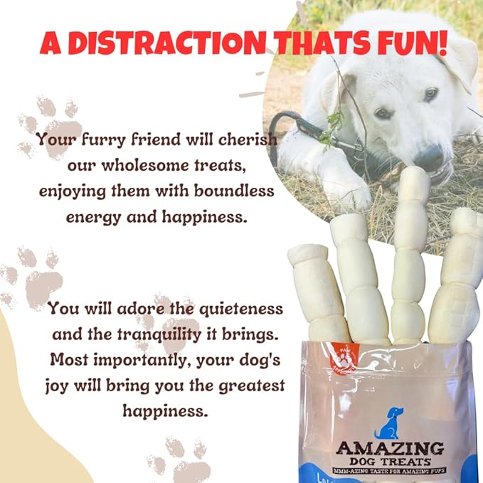 Amazing Dog Treats - Beef Cheek Rolls (10 Inch Regular - 30 Pcs) - Safe Rawhide Alternative Dog Chew - Great for Power Chewers - Long Lasting Dog Chew - Retriever Rolls