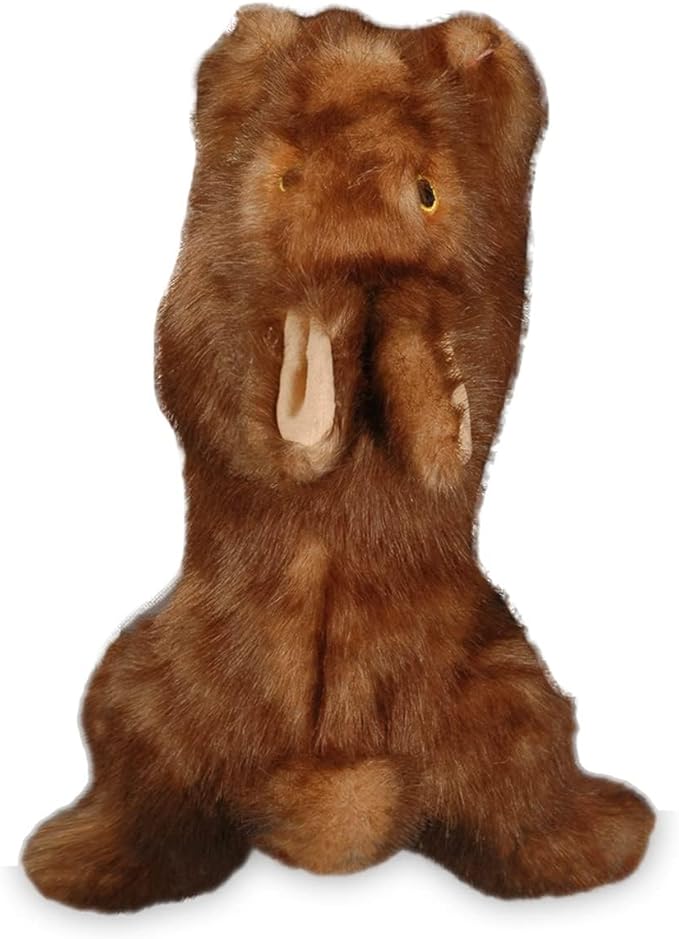 ALL FOR PAWS Classic Rabbit Squeaky Doy Toy, Bunny Dog Toy for Medium Large Breed, Puppy Fetch Toy with Squeaker, Plush Chew Dog Toy, 12.2x7.1x7.5 inches, Brown Rabbit-L