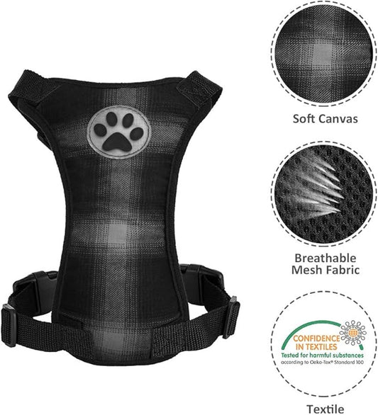 SlowTon Dog Seat Belt Harness for Car, Dog Car Harness Adjustable Mesh Breathable & Dog Seatbelt Safety Tether with Elastic Bungee for Small Medium Large Pets