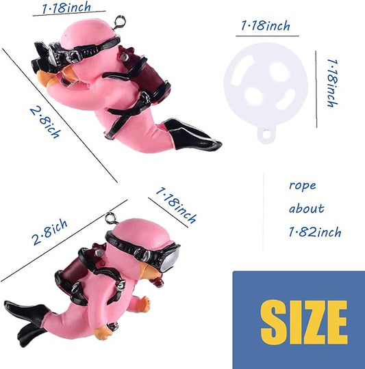 2-Pack Tank Decorations, Cute Little Diver, Aquarium Decoration Accessories Ornaments with Float Ball, Playmate for Tank Suitable for All Kinds of Fish and Tanks (Pink)