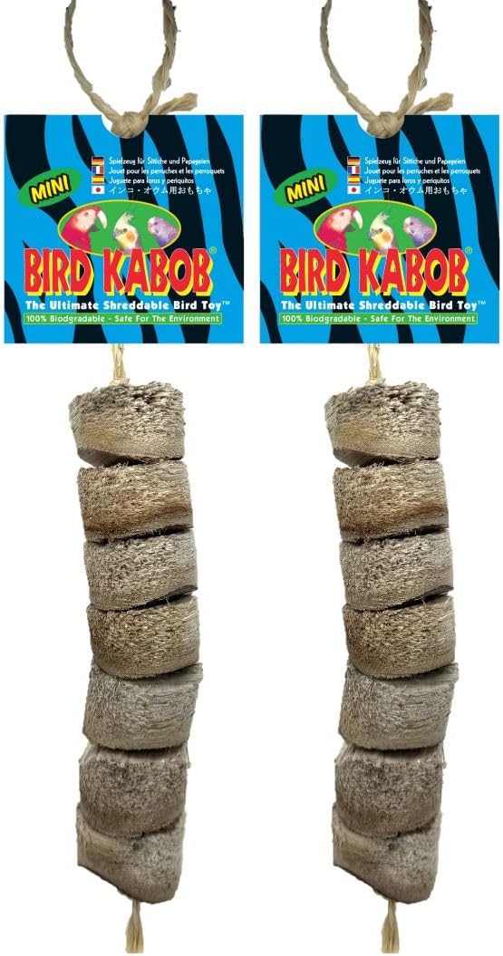 Mini - 2 Pack - an All-Natural, Holistic, Veterinarian Recommended, Earth Friendly, shreddable Hanging Bird Toy with Yucca Chunks