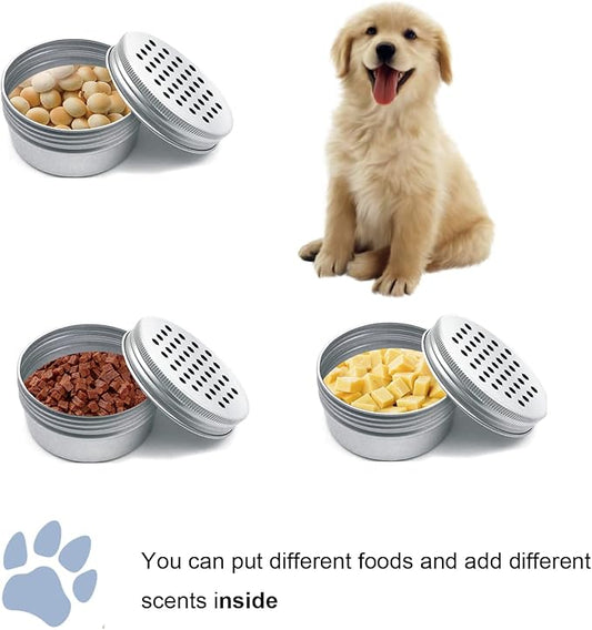 12 Pack Dog Scent Work Tins Training Kit Nose Work Magnetic Dots Scent Work Containers for Dogs Training Metal Box Smell Aluminum Cans with Lids (12pack)
