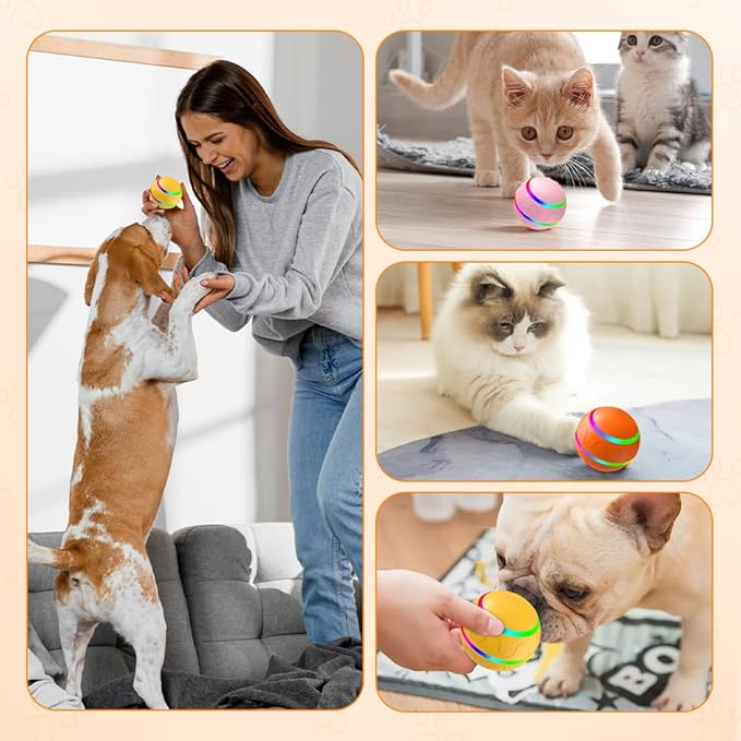 Vibrating Dog Ball, Moving Dog Ball, Shaky Ball Toy for Dogs, Interactive Bouncing Ball for Dog, Automatic Moving Dog Toy Ball, Shaking Dog Ball for Small Medium Large Dogs (#Large-Pink)