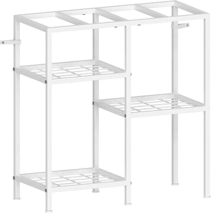 YBING Fish Tank Stand 20 Gallon Aquarium Stand Aquarium Turtle Tank Reptile Tank Stand with 3-Tier Small Metal Shelf (White)