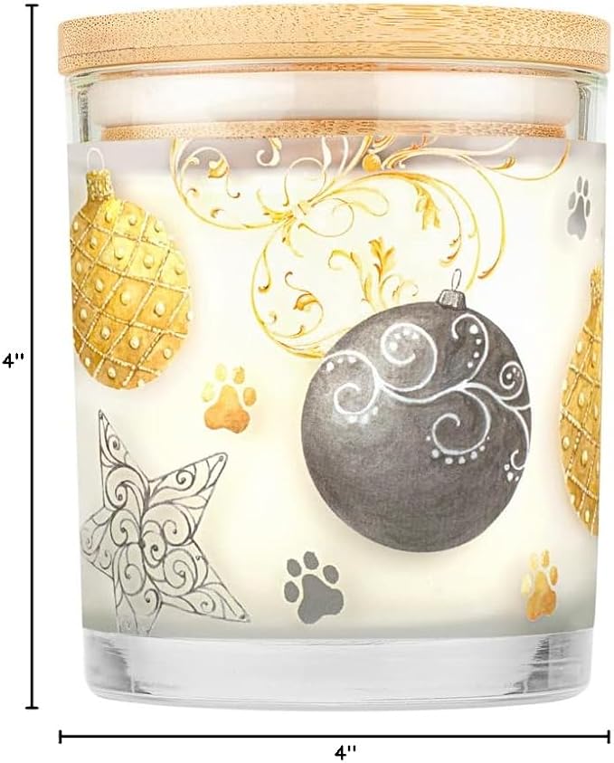 One Fur All Pet Odor Candle 2 Pack, 9 OZ Plant-Based Clean Scented Candles, Long Lasting with a 60 Hour Burn Time, Silver & Gold