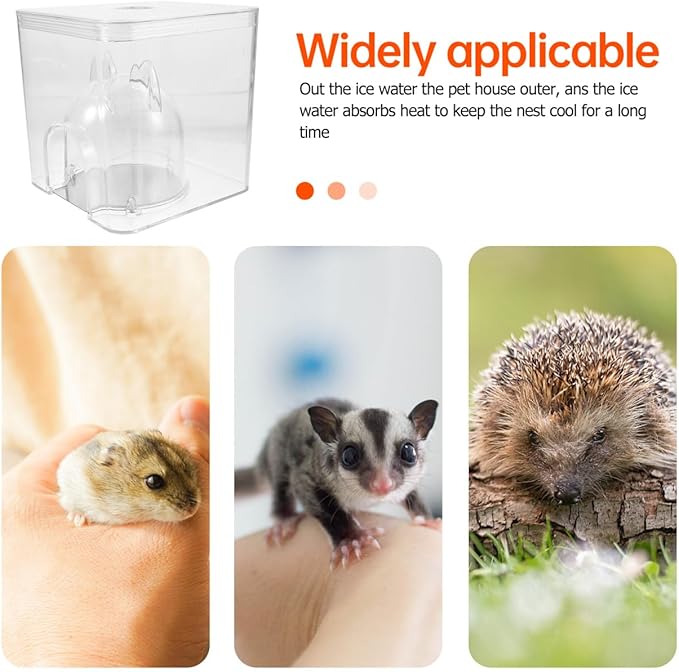 Ice Nest Hamster House - Summer Cooling Hideout for Hamsters Guinea Pigs and Small Pets Unique Transparent Design 5.5In Cooling Pad