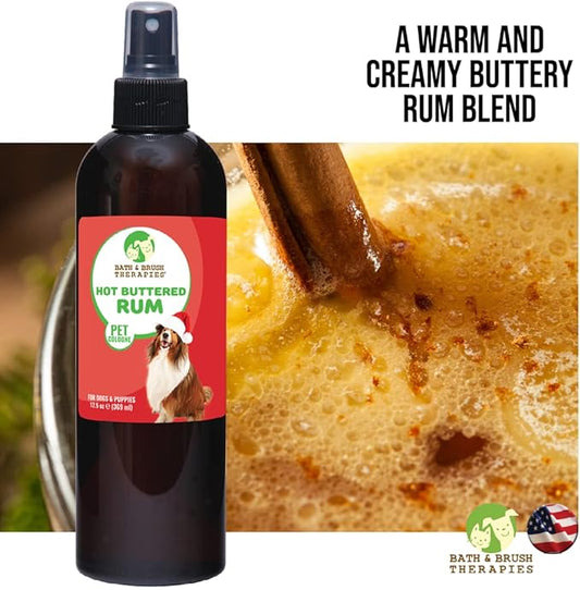 Showseason Animal Products Bath & Brush Therapies® Hot Buttered Rum Pet Cologne For Dogs 12.5 oz | Long-Lasting Odor Eliminator | Paraben-Free | Biodegradable & Non-Toxic | Made in USA