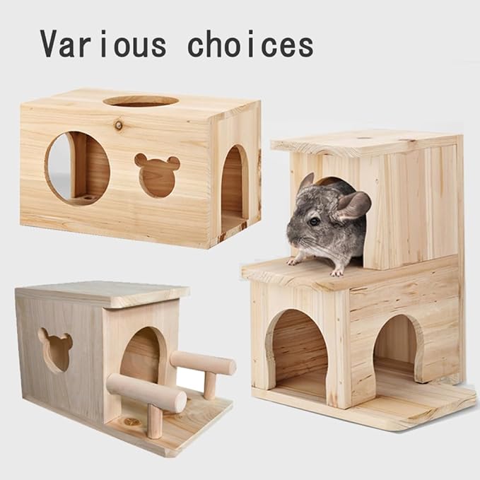 Chinchilla House Pet House Chinchilla Hideout Natural Wooden No Paint Wooden peg Safe Durable Teeth Grinding