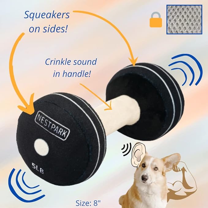Fitness Funny Dog Toys - Doggyade and Doggy Dumbbell Workout Parody Cute Dog Toys - 2 Pack (Workout Pack)