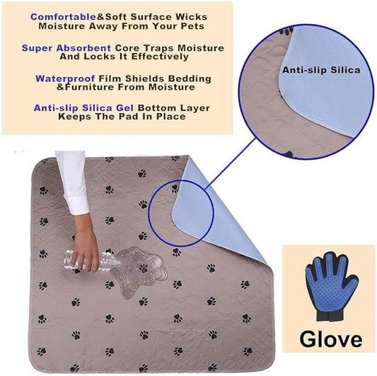 Washable Dog Pee Pads 60X84 inches, Puppy Pads, Reusable Pet Training Pads, Waterproof Pet Pads for Dog Bed Mat, Super Absorbing Whelping Pads