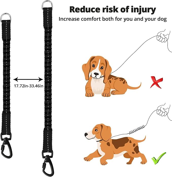 Long Dog Leash 20 FT: 3/8'' Heavy Duty Rope Leashes for Dogs Training with Lockable Hook Reflective Threads Bungee and Padded Handle - Dog Lead for Large Small Medium Dogs Outside Walking Hiking