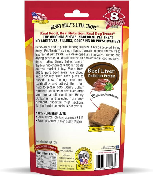 Liver Chops Dog Treats, Freeze-Dried, Beef Liver, Joint Support & Nutrient-Rich, All Natural Ingredients - 1.5 kg (3.3 Lbs)