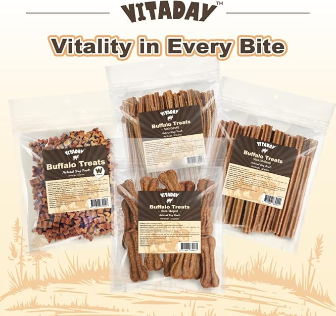 Buffalo Dog Treats Stick (S) 8oz, Natural Low-Fat Chews for Training & Rewards, Limited Ingredient, Perfect for Small Dogs & Puppies