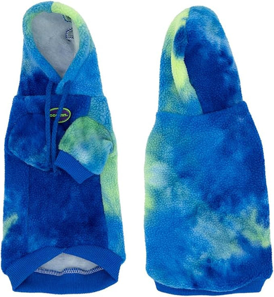 Sphynx Cat Hoodie Sweater, Thick Warm Stratch Soft Cat Hoodie Jacket,Two Legged Warm Fleece Hoodie for cat,Autumn Winter Clothes for Kitten Small Dogs (Blue&Green Tie Dye, XL (7-9lbs))