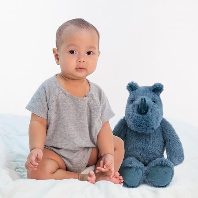 MON AMI Raymond The Rhino Stuffed Animal - 10", Soft Plush Toy, Stuffed Wild Animals, Use as Toy or Nursery Room Décor,Great Gift for Kids of All Ages