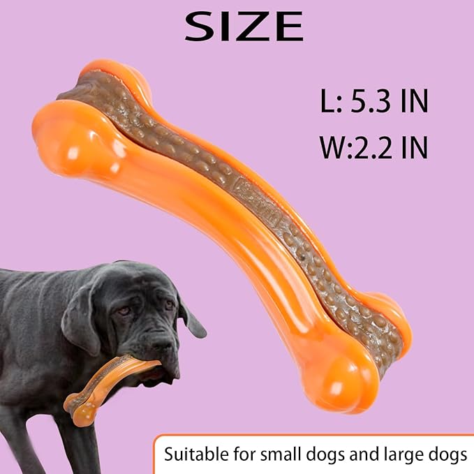 Real Beef+Chicken+Carrot Flavor Dog Chew Toys - Indestructible Teething Toys for Large/Medium/Small Breed, Tough Durable Nylon Toys