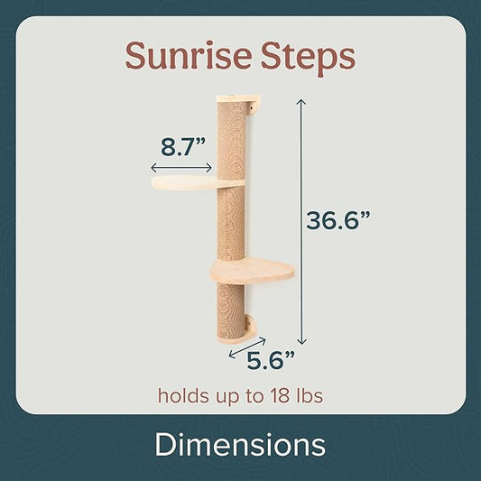 Cat Climbing Wall System – Modern Floating Shelves & Perches for Cats - Sunrise Steps | Ascentials by FurHaven