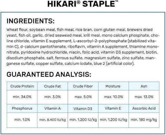 Hikari Staple Fish Food for Koi and Other Pond Fishes, Mini Pellets, 22 lb. (10 kg)