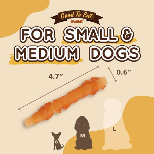 Gootoe Chicken Breast Wrapped Salmon Sticks 1.5lb, All Natural, Grain-Free, Low Fat, Premium Training Chews, Healthy & Easily Digestible