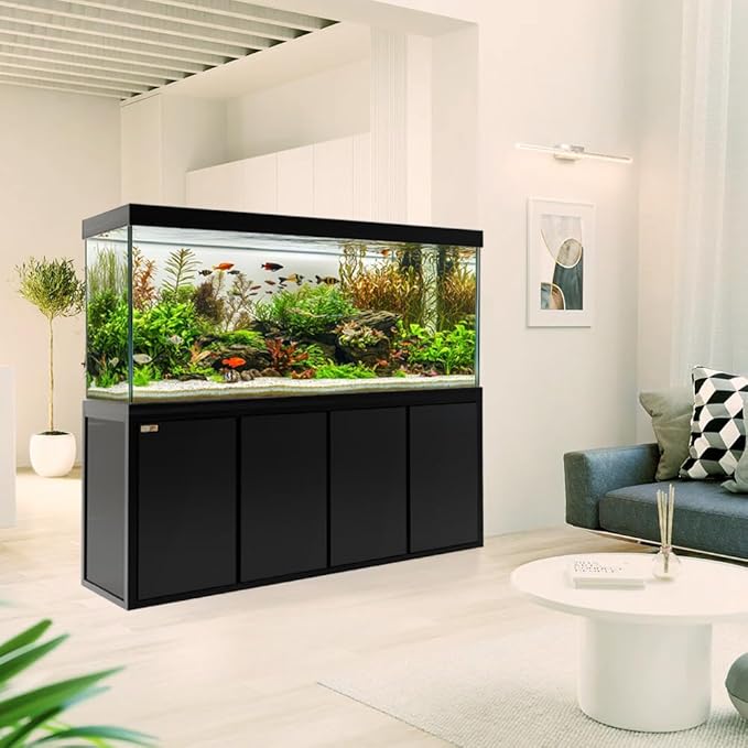 260 Gallon Aquarium Tempered Ultra-Clear Glass with Complete Setup in Black Premium