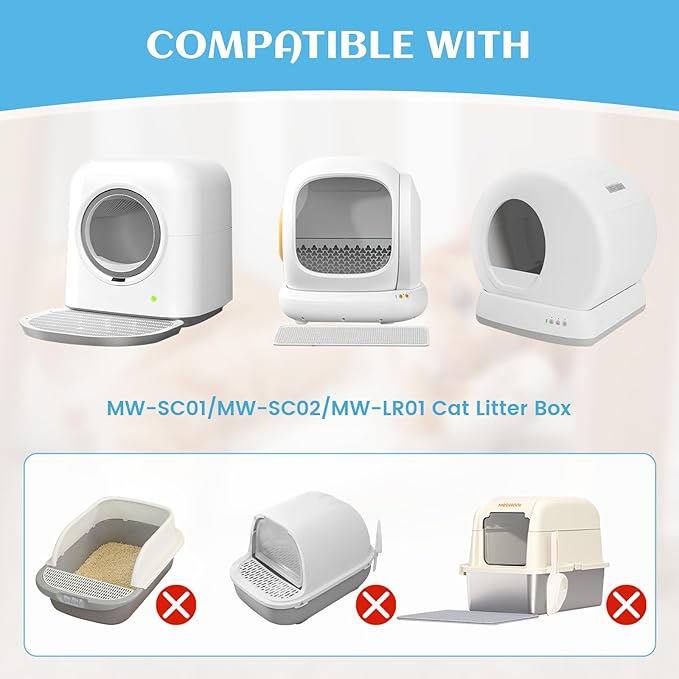 60 Count Self-Cleaning Cat Litter Box Liners Bag Compatible with Meowant MW-SC01/MW-SC02/MW-LR01, Heavy Duty Thick Drawstring Replacement Cat Litter Bags Self Cleaning Litter Box Bags 22 * 13"
