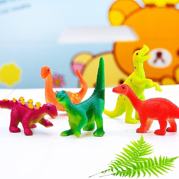 14PCS Dinosaur Toys Animal Figurines, Color Changing Toy, Stretchy Realistic Animal Playset, for 3 Years and Up, for Themed Parties, Easter Eggs Filler, Cake Topper, Classroom Rewards