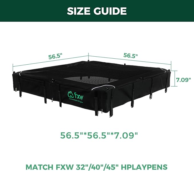 FXW Homeplus Unleashed Indoor Dog Playpen - Stress-Free and Safe Play, Heavy Duty 45 Inch 8 Panels with Playpen Cover for Large Dogs, Black│Patented