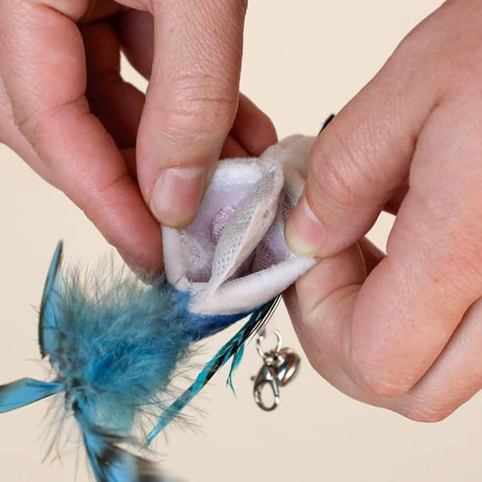 Interactive Bird Simulation Cat Toy Set, Interactive Cat Toys for Indoor Cats (10 Replacement Catnip Pouches)