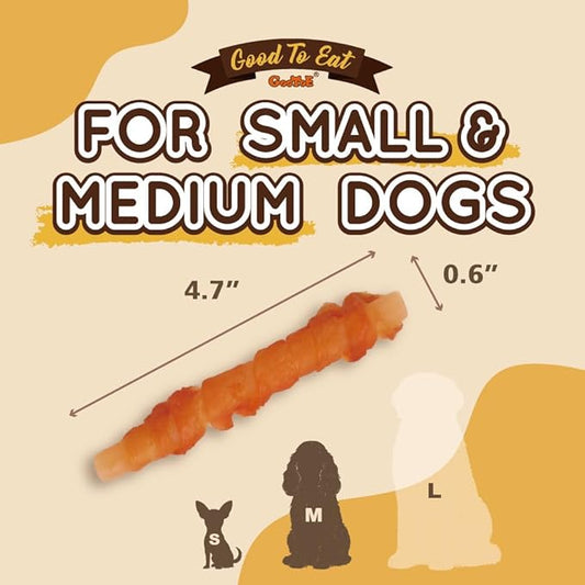 Gootoe Chicken Breast Wrapped Sticks 6oz, All Natural, Grain-Free, Low Fat, Premium Training Chews, Healthy & Easily Digestible