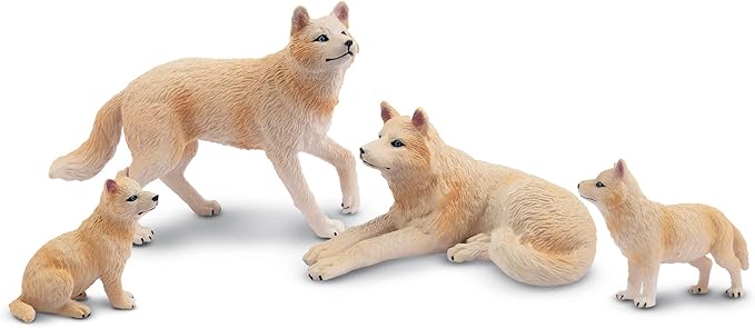 Toymany 8PCS Wolf Figures Forest Animals Toy Figurines - Realistic Jungle Zoo Animal Figurines,Educational Toy Cake Toppers Christmas Birthday Gift for Kids Boys Girls