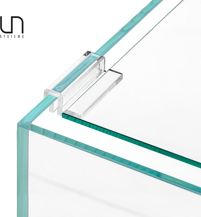 Ultum Nature Sytems Tank Lids for Rimless Tanks - Ultra Clear Rimless Aquarium Lid, Fish Tank Lid Cover for Glass Aquarium, Frameless Aquarium Lid, Cover for Tank - 60L (Lid + Clips)