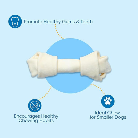 Dog Rawhide Bones: Rawhide Bones Chews 3-4" Premium Raw Hide Dog Bone, Free Range Grass Fed Cattle with No Hormones, Additives or Chemicals, Tasty Long Lasting Chews for Dogs, Pack of 15