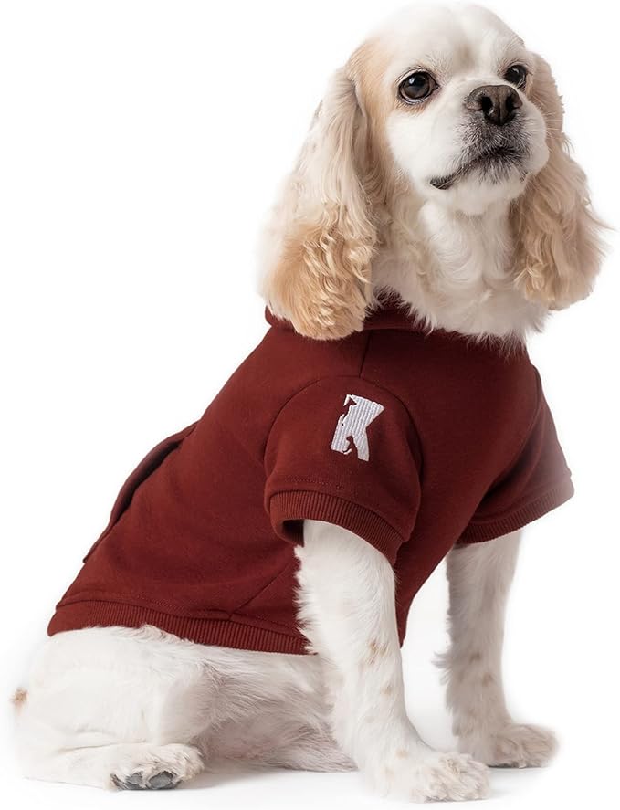 Koneseve Dog Hoodie Fleece Puppy Clothes Warm Sweater with Hat for Small Medium Dogs Cat Hooded Shirt Kitten Pet Basic Sweatshirt with Pocket Doggie Soft Winter Coat Apparel (Red; 3XL)