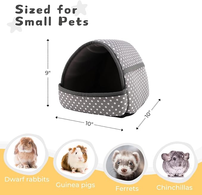 Guinea Pig Hideout - Interactive Cuddle Bed with Removable Pad, Soft Bunny Hideaway, Washable Small Animal Cage Accessories