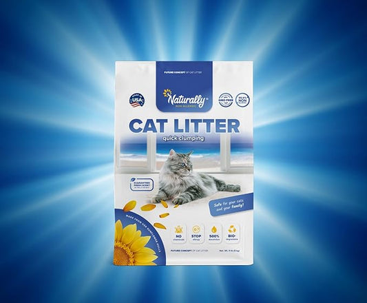 Cat Litter, Quick Clumping, 11 lb, 100% Natural Sunflower Hulls, Sunflower Scent (Pack of 1)