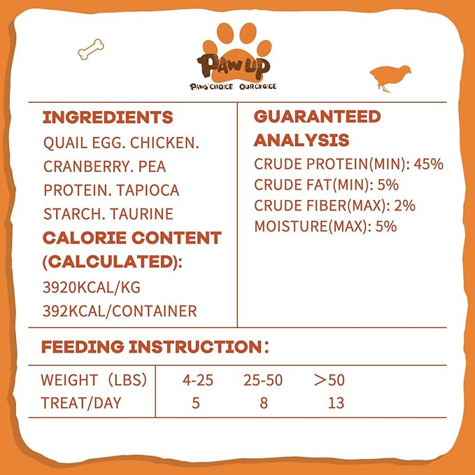 Freeze Dried Cat & Dog Treats, Natural Quail Egg Yolk, Rich in Antioxidants Cranberry Added, High-Protein Pet Snacks for Coat & Urinary Health, 3.5 oz