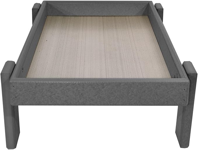 Amish American Made Platform Bird Feeder, Free Standing Ground Bird Feeders for Outdoors, with Raised Seed Tray for Wild Birds, Chicken, Squirrel, Gift for Birdwatchers (Dark Gray)