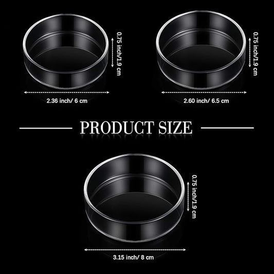 Patelai 3 Pieces Aquarium Shrimp Feeding Dish Clear Glass Fish Tank Feeding Bowl Food Bowl Freshwater Tray Feeder, 60mm, 65mm, 80mm