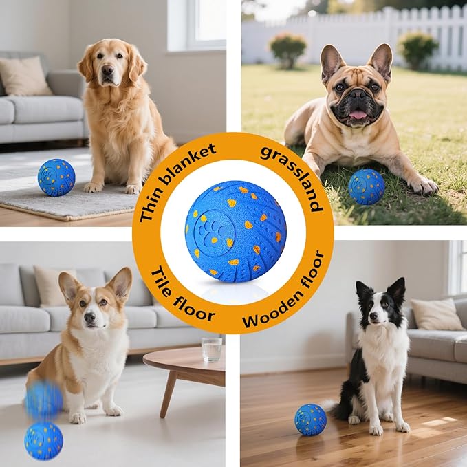Interactive Dog Toys: Smart Dog Ball – Auto-Bounce, Vibrating & Jumping Action! Durable Duraspin Design for Aggressive Chewers. Rechargeable & Long-Lasting, Keeps Dogs Busy and Entertained.