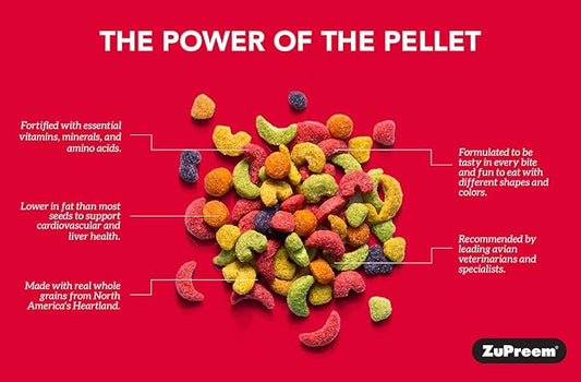 ZuPreem FruitBlend Flavor Pellets Bird Food for Large Birds, 3.5 lb (2-Pack) - Daily Blend Made in USA for Amazons, Macaws, Cockatoos