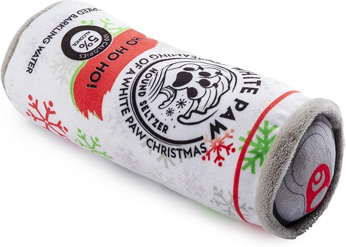 Haute Diggity Dog White Paw Howliday Plush Dog Toy for Small, Medium & Large Dogs, Interactive Funny Holiday Squeaky Toys, Soft, Durable, Machine-Washable, Safe & Cute Birthday Gift for Dogs, One Size