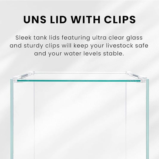 Ultum Nature Sytems Tank Lids for Rimless Tanks - Ultra Clear Rimless Aquarium Lid, Fish Tank Lid Cover for Glass Aquarium, Frameless Aquarium Lid, Cover for Tank - 45U, 45S, 45T (Lid + Clips)